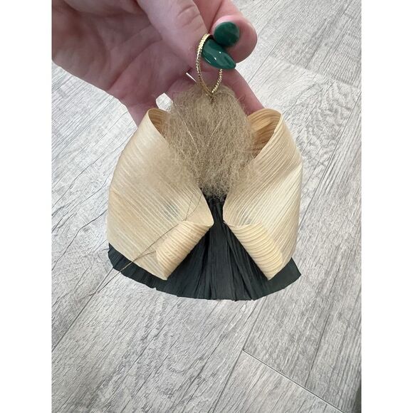 Nans Corn Husk Doll Handcrafted Folk Art - Christmas Angel Ornament - Picture 2 of 5